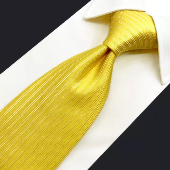 S&W SHLAX&WING Neckties for Men Solid Color Yellow Golden Tie