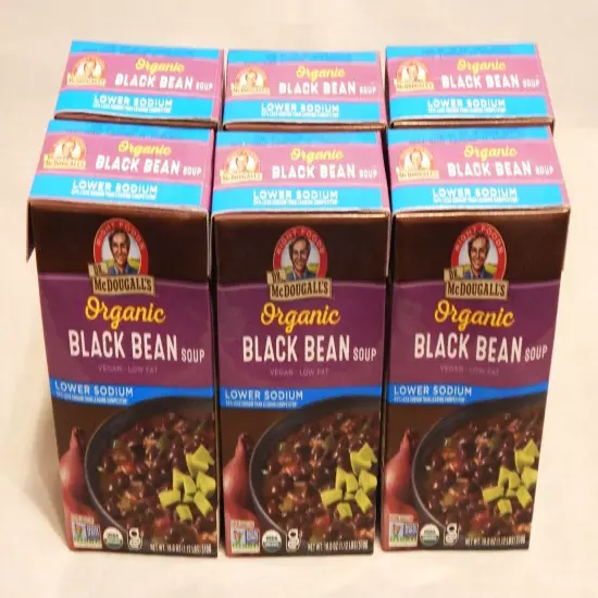 Dr. Mcdougall's Organic Black Bean Lower Sodium Soup Case Of 6 18 Oz