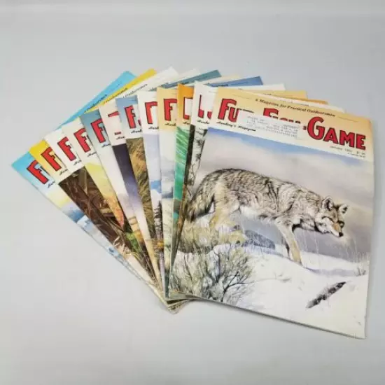 Vintage Fur Fish Game Magazine All 12 Issues of 1992 Articles Advertising Decor