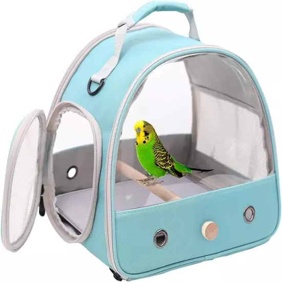 Small Bird Parrot Travel Carrier Bag Standing Perch Tray Breathable Portable