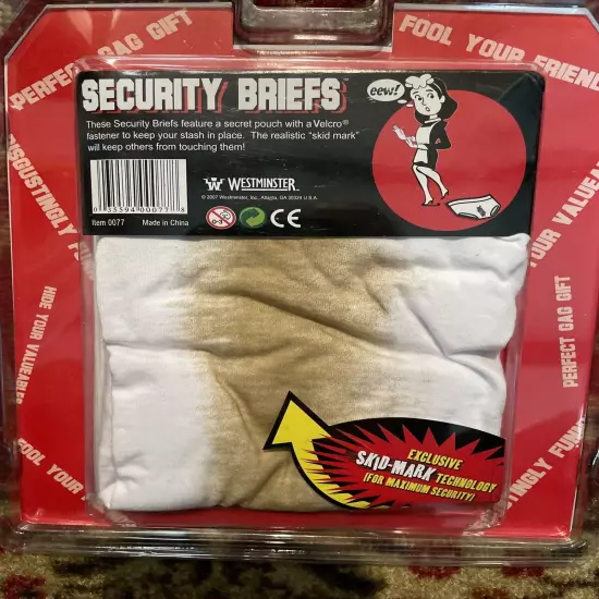 Security Briefs Men’s Underwear Disgustingly Funny W Poop Skid Mark Hides Money