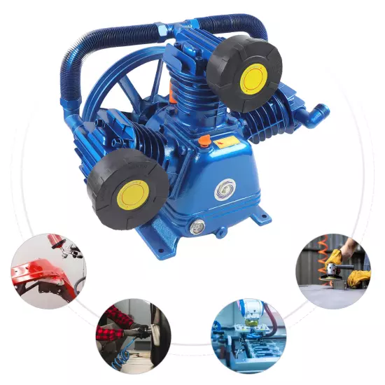 7.5KW 10HP 175psi W Style 3 Cylinder Air Pneumatic Compressor Pump Motor Head US