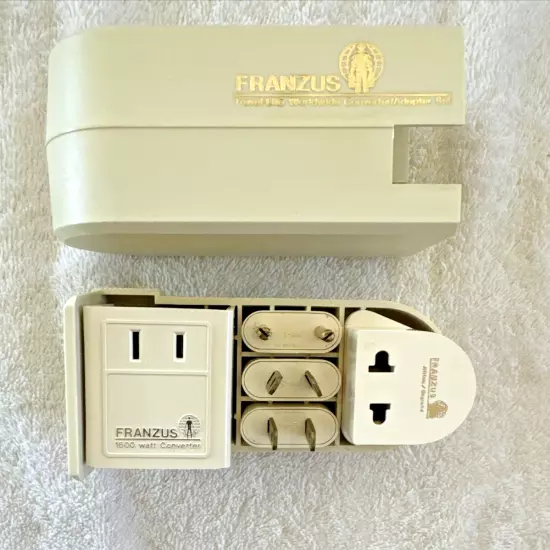 Franzus Foreign Electricity Converter Kit 1600 Watt with Box and Case Vintage