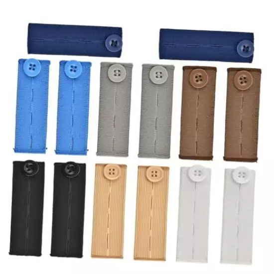 14 Pcs (7 Colors) Adjustable Waist Extenders, Elastic Waistband 14 Colors