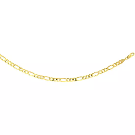 10k Solid Yellow Gold Figaro Chain Necklace 2.23mm-10.25mm Sz 16-30 Inches