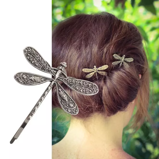 Dragonfly Shape Women Metal Hair Clips Barrette Slide Grips Hairpin Clip X9P4