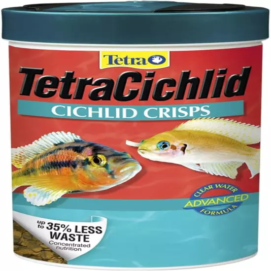 Cichlid Crisps, Nutritionally Balanced Fish Food for All Top and Mid-Water Cichl