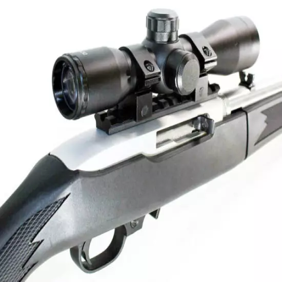 Ruger 10/22 rifle optics replacement 4x32 scope hunting upgrades aluminum black.