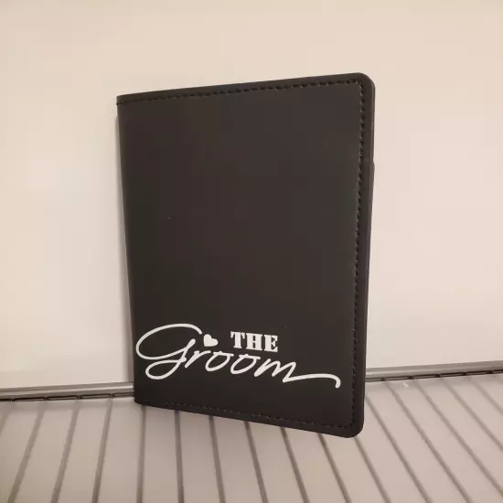 2x Passport Holders - The Groom (Black) and The Bride (White)