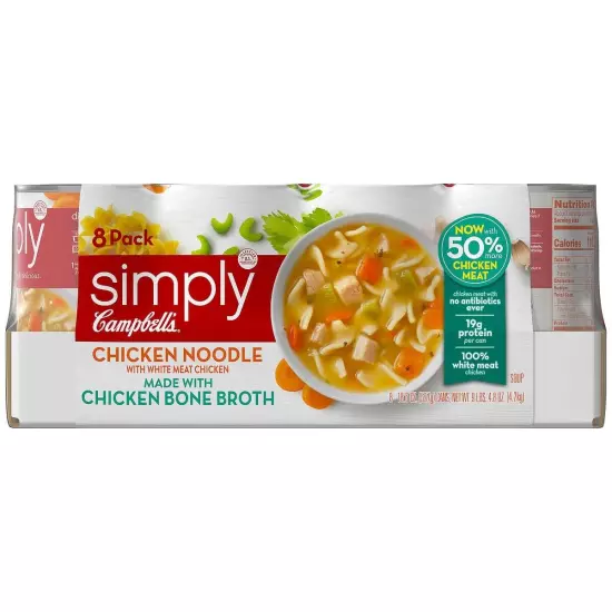 Campbell's Simply Chicken Noodle Soup, 18.6 Ounce (Pack of 8)