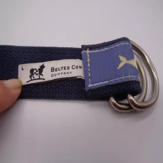 The Belted Cow Co. Main Blue Whale Belt - L