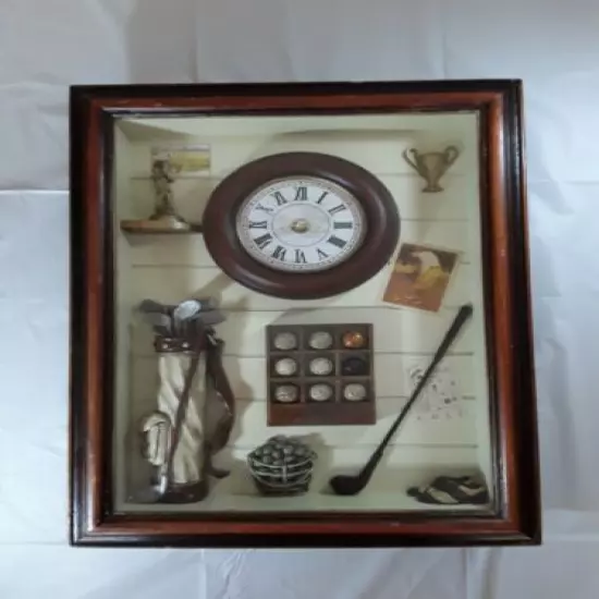 Vintage Golf Shadow Box Clock