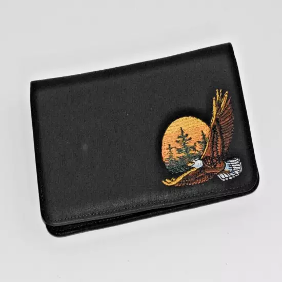 Vintage Fanny Pack Embroidered Bald Eagle Cross Body And Checkbook Cover