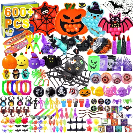 600 Pcs Halloween Party Favors for Kids, Fidget Toys Bulk, Prizes Kids,... 