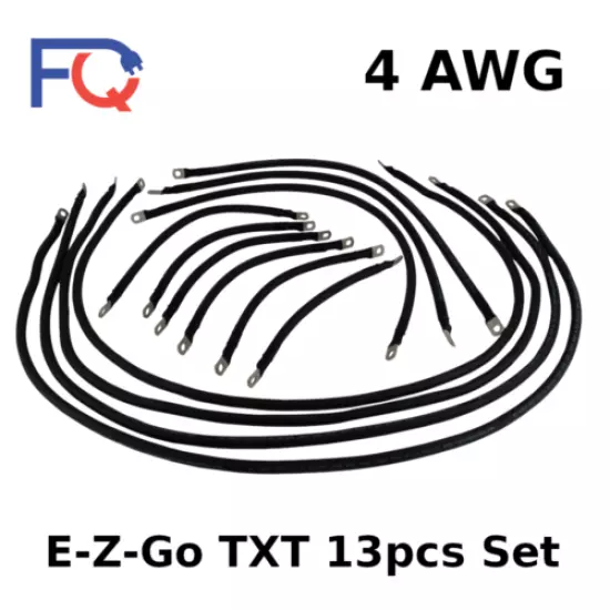 4 AWG Gauge E-Z-Go TXT 13 pcs Golf Cart Battery Cable Black U.S.A MADE