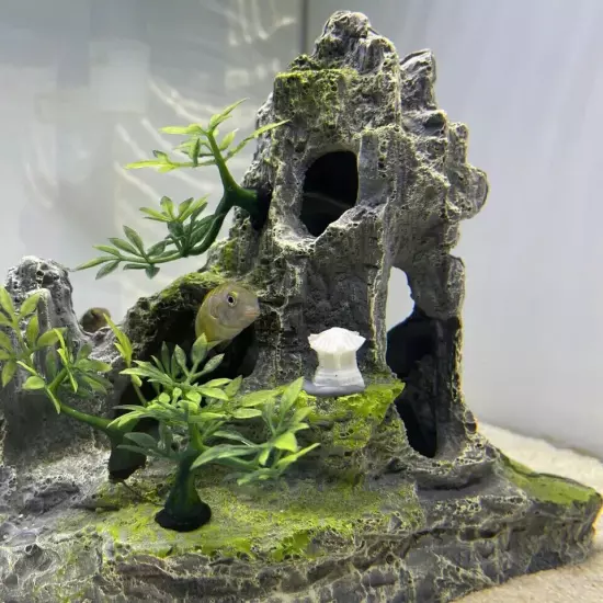 Aquarium Fish Tank Ornament Decoration Mountain Hiding Fish Tank Cave Mountain