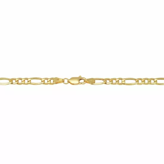 BRAND NEW 10k Yellow 3.5mm-5.5mm Gold Figaro Link Chain Necklace Bracelet Hollow