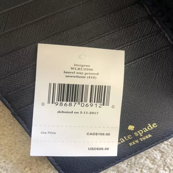 New Kate Spade Leather Passport Holder