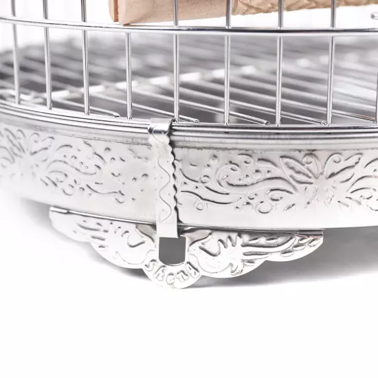 Stainless Steel Bird Cage Parrot Travel Carrier Hanging Cage Bird Perch Durable