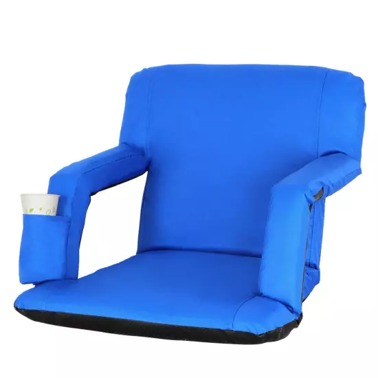  2PCS Stadium Seats with Back Support Cushion Stadium Chair for Bleachers Blue