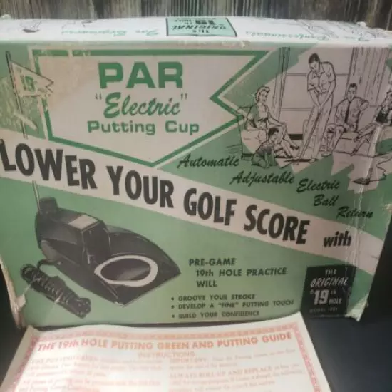 Vintage Golfer Aid 19th Hole Par Electric Putting Cup Model 1901 TESTED & WORKS