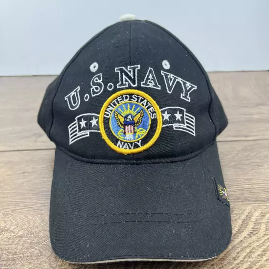 United States Navy Hat US Navy Hat Black Hat Adjustable Adult Size Hat Black Cap