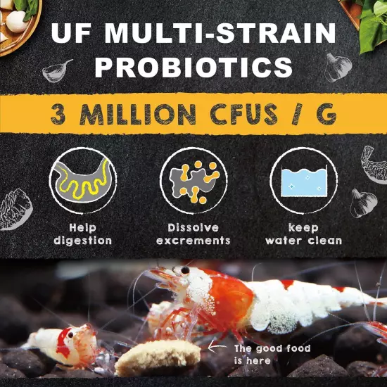 Ultra Fresh Shrimp Food, All Natrual Ingredients, High Protein, Rich in Vitamins