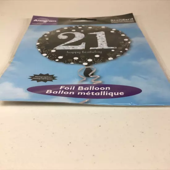 21 Happy Birthday Party Ballon 21st Birthday Mylar 18" Balloon Sparkling New!!!