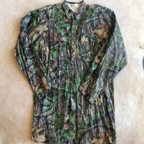 Mossy Oak Long Sleeve Vaportec Camo Button Front Shirt Outdoor Resource XL Mens 