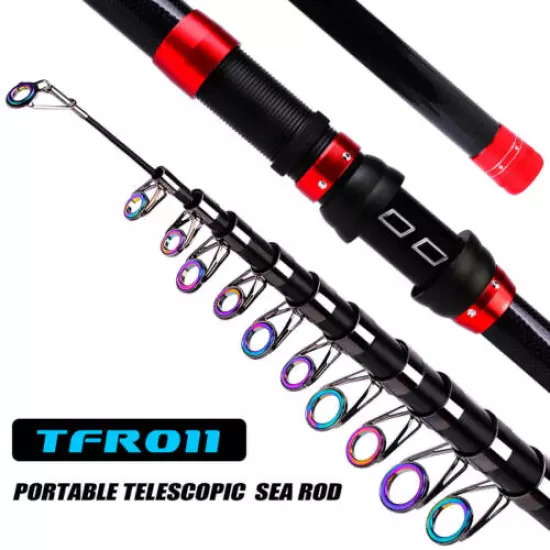 1.8-3.6m Telescopic Spinning Fishing Rod Travel Lure Carbon Fiber Casting Pole