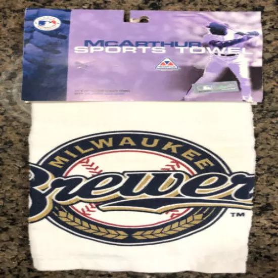 New! MLB Milwaukee Brewers Golf Sport Towel w/ Grommet & Hook McArthur Sports