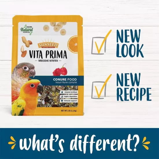 Sunseed Vita Prima Wholesome Nutrition Conure Food, 3 LBS