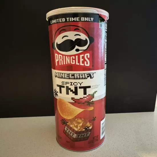 Limited Edition Pringles Minecraft Spicy TNT Red Pepper Potato Chips 5.5oz