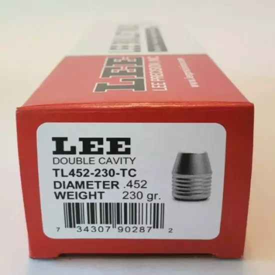 LEE 90287 Double Cavity Bullet Mold TL452-230-TC *45 ACP 45 Colt *