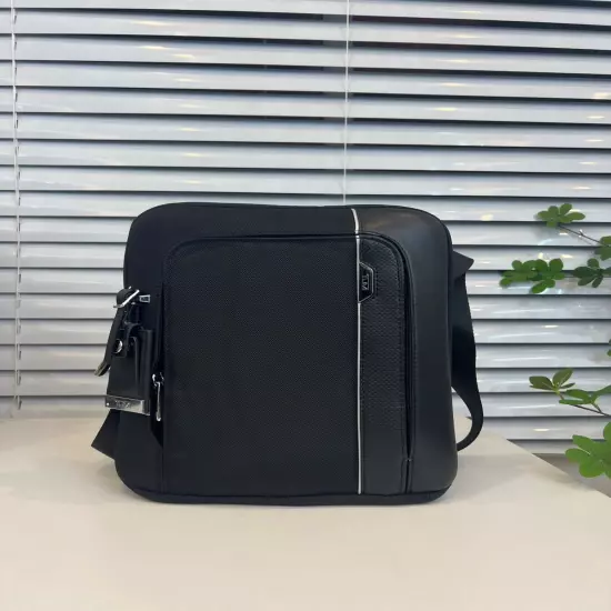 TUMI Arrive' Olten Crossbody Bag Nylon/Leather Black Unused Outlet product