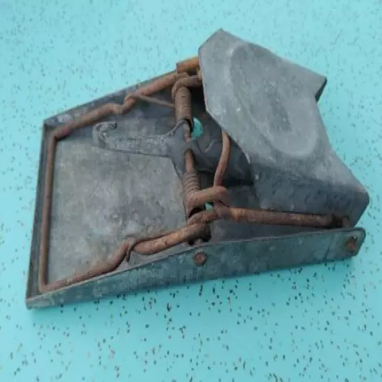 Rare Vintage Galvanized Metal Trap Rat Mouse Working Patent Pending