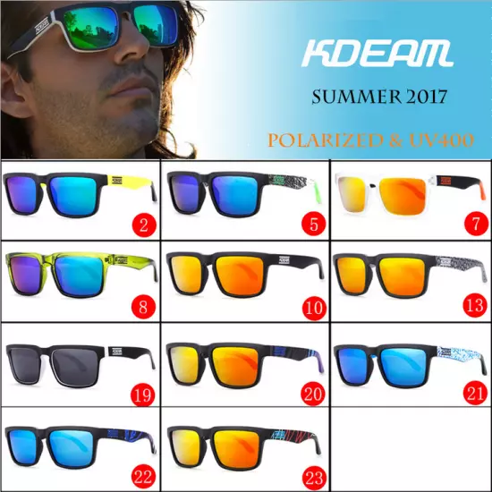 KDEAM Sport Polarized Square Sunglasses Men Women Driving Fishing Glasses New 