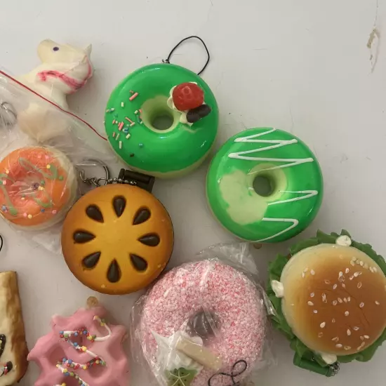 Squishy Food Set Keychain Or Charms, Small, Set Of 17