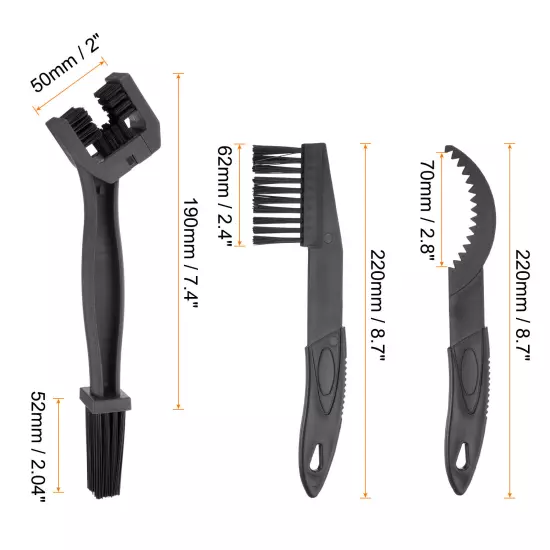 4Pcs Bicycle Chain Cleaning Tool Set Bike Clean Brush Kit for Cleaning, Black