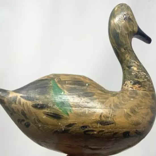 Vintage RARE 2 Primitive Mallard Decoys Bodies Made in 5 Separate Layers Charity