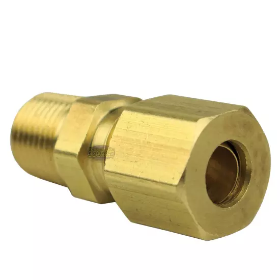 1/4" x 1/8" Compression x Male NPT Adapter Pipe Fitting Tube Connector 4 Pack