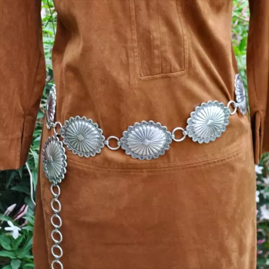 Waistband Metal Medallion Concho Chain Trouser Dress Belts Boho Waist Strap