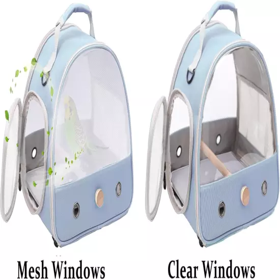 Small Bird Parrot Travel Carrier Bag Standing Perch Tray Breathable Portable