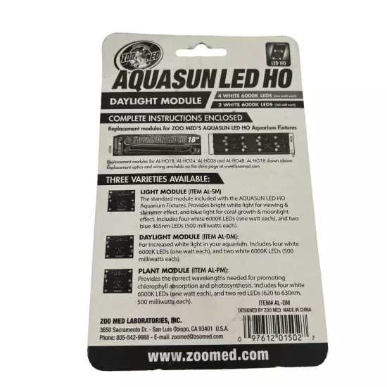 Zoo Med Aqua Sun Led HO High Output Daylight Module Open Package NEW