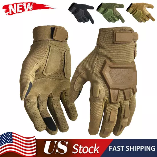 Men's Tactical Gloves Touch Screen Windproof Full Finger Gloves Army Military US