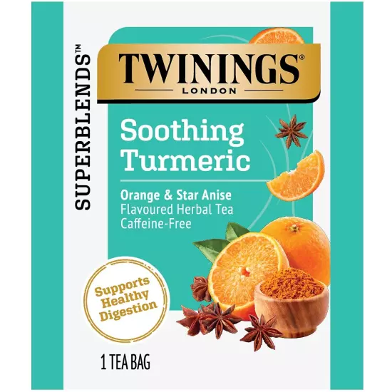 Twinings Soothe Decaf Orange and Star Anise Herbal Tea Bags 18/Box (F15007)