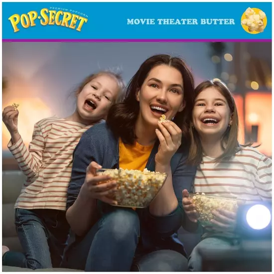 Microwave Popcorn, Movie Theater Butter Flavor, 3 Oz Sharing Bags, 30 Ct