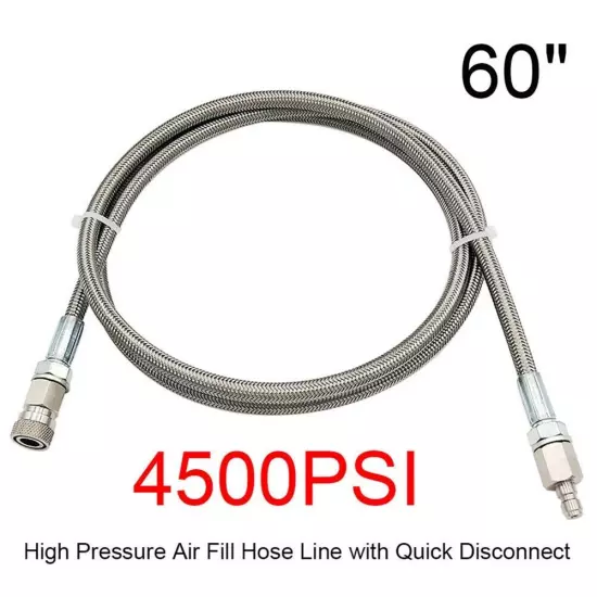 Quick Disconnect Inflation Hose 1Pc 60 Inches Braided Hose High Pressure