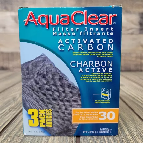 2x 3 Pack Aquaclear 30 (150) Activated Carbon Filter Inserts For Aquarium