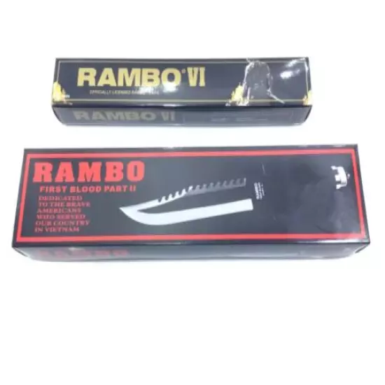 Rambo Survival Knife First Blood Part 2 & Part 6 W/ Sheath & Original Box - Read